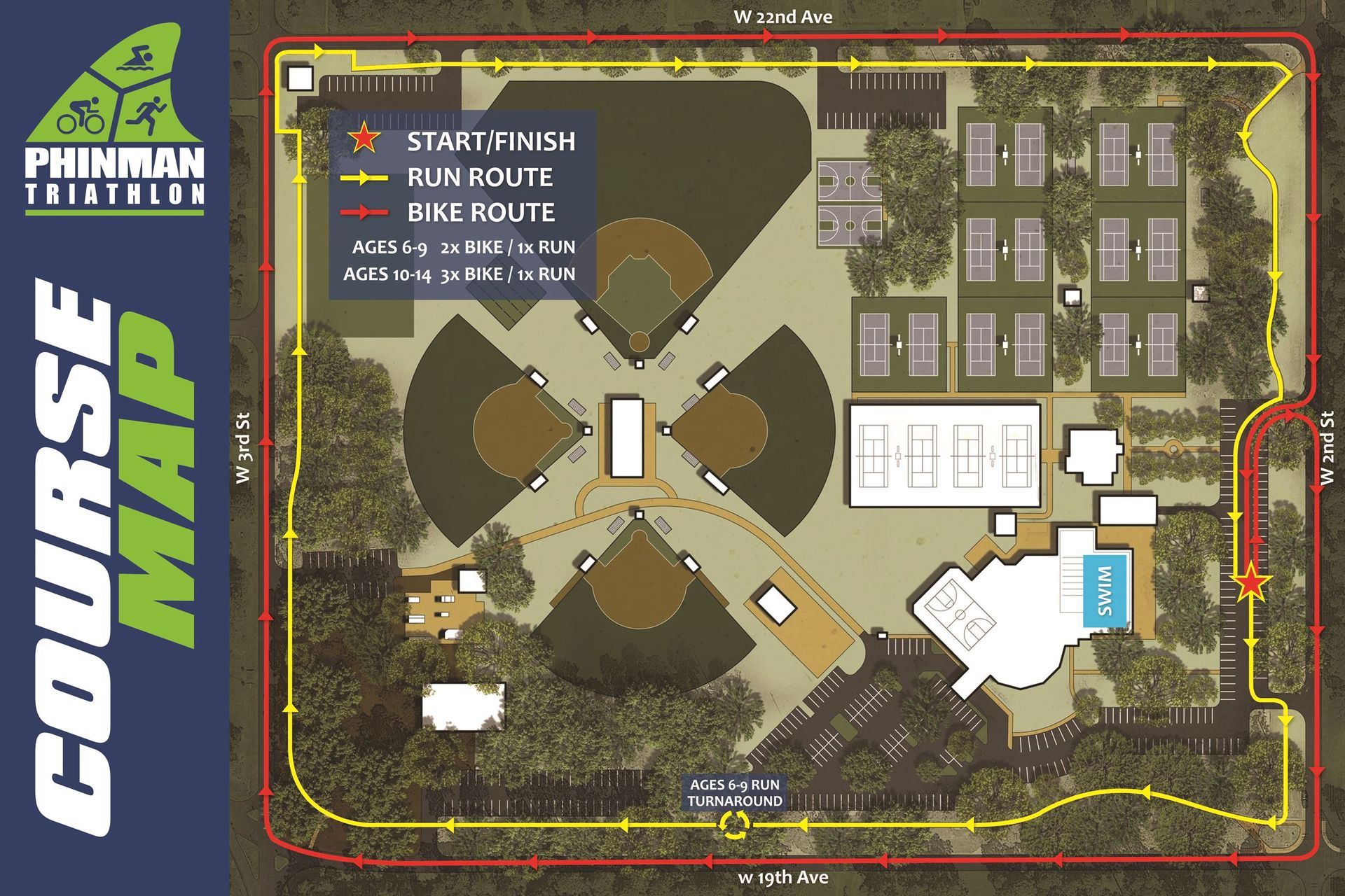2026 Phinman Youth Triathlon Map