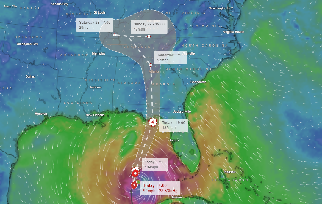 Windy Hurricane Forecast Map 