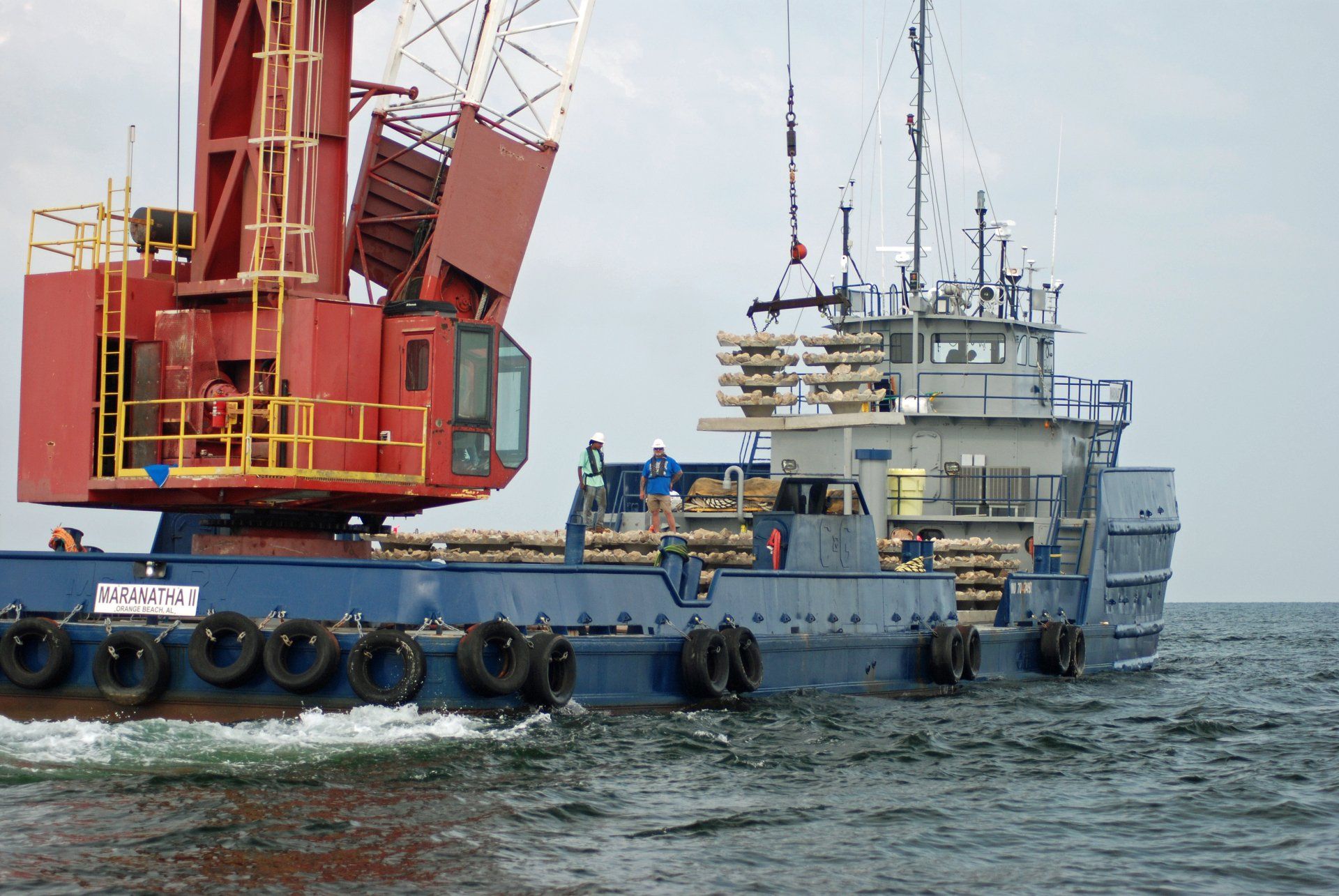 A pair of juvenile fish reefs are being deployed in the nearshore reef zones off Alabama. Photo by ADCNR/MRD Nicole Brown