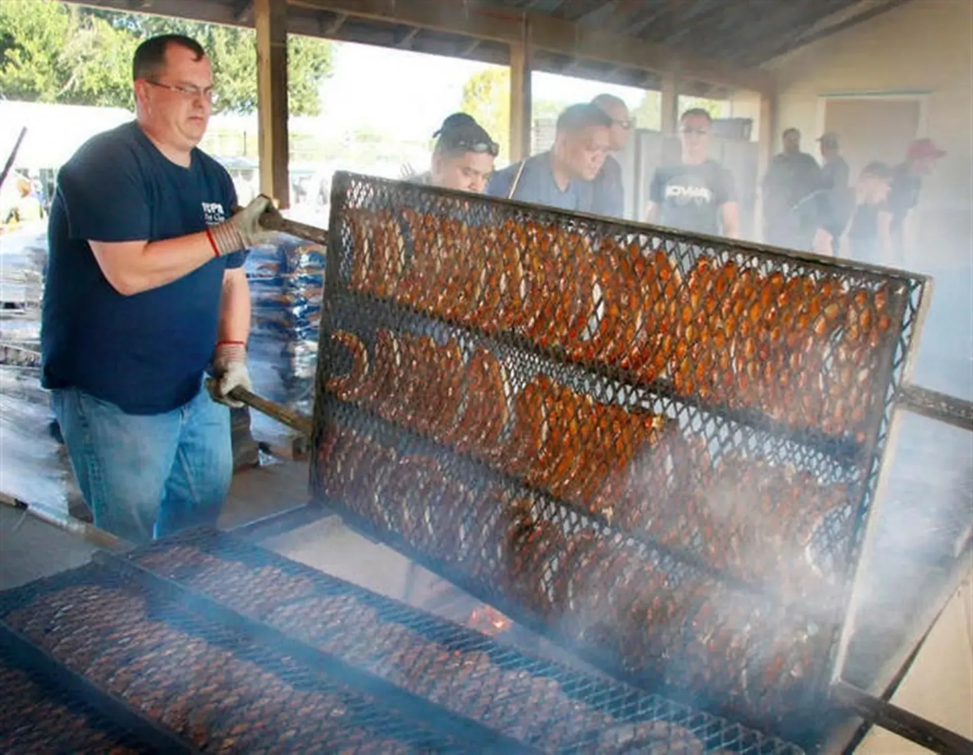 Sausage Being Cooked at the Elberta German Sausage Festival