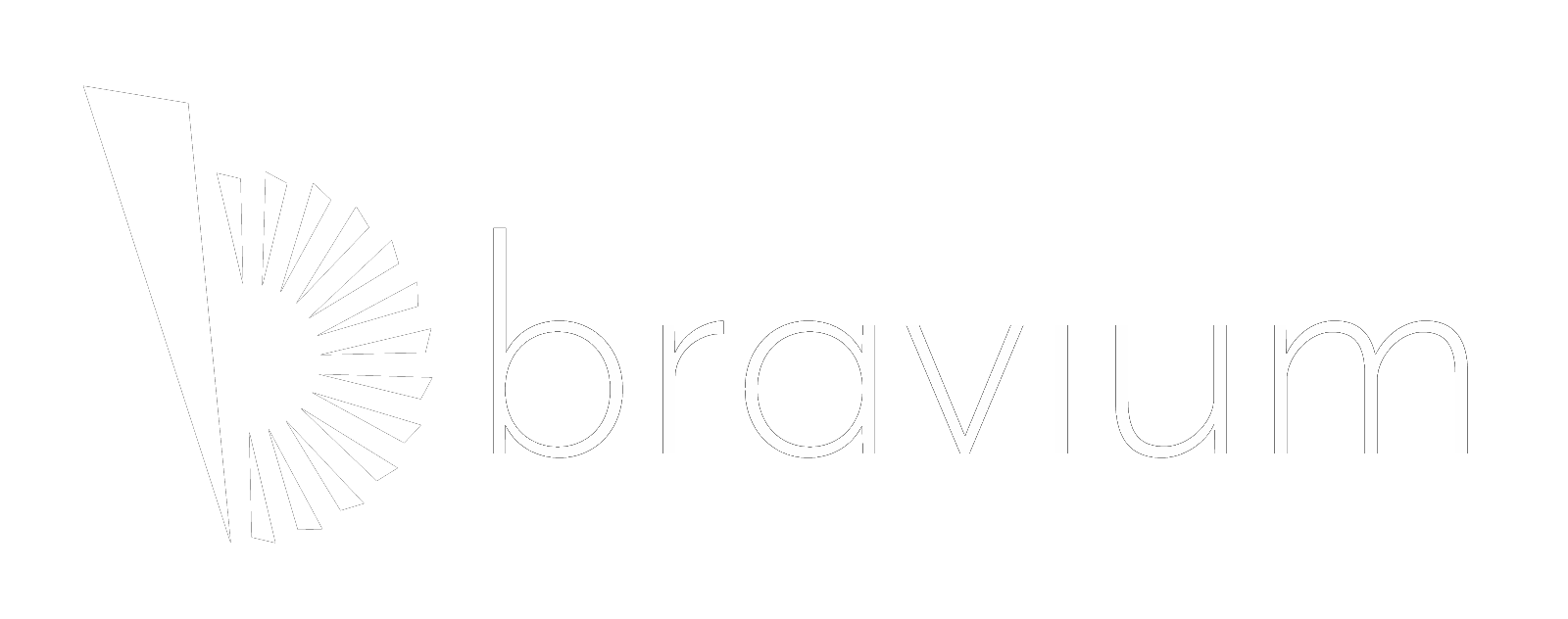 A black and white logo for Bravium.