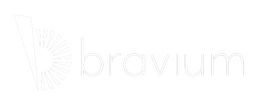 A black and white logo for Bravium.
