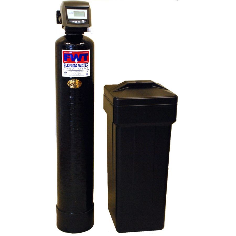 A bwt water filter is next to a black box