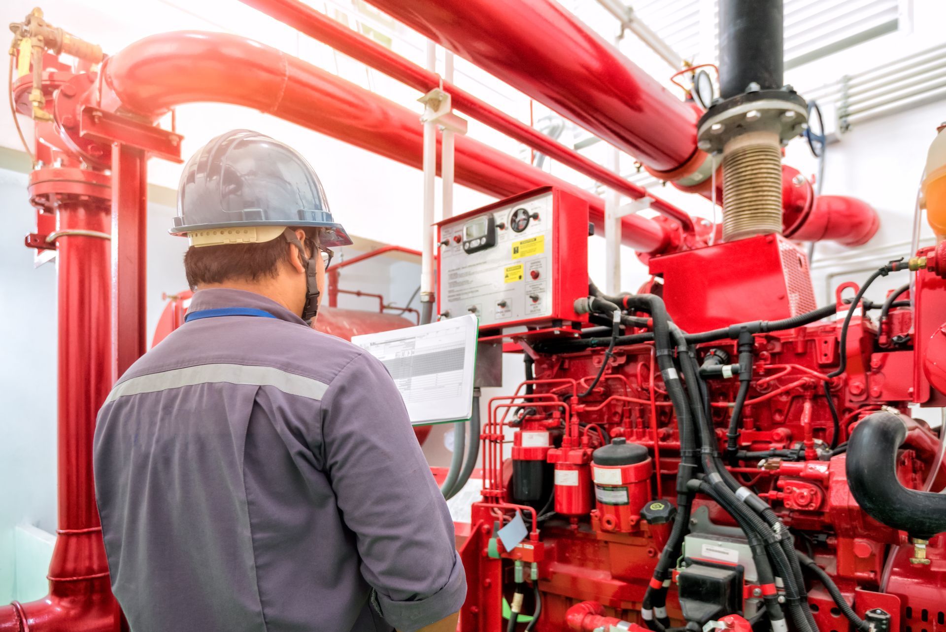 Doing a Maintenance on Fire Suppression System