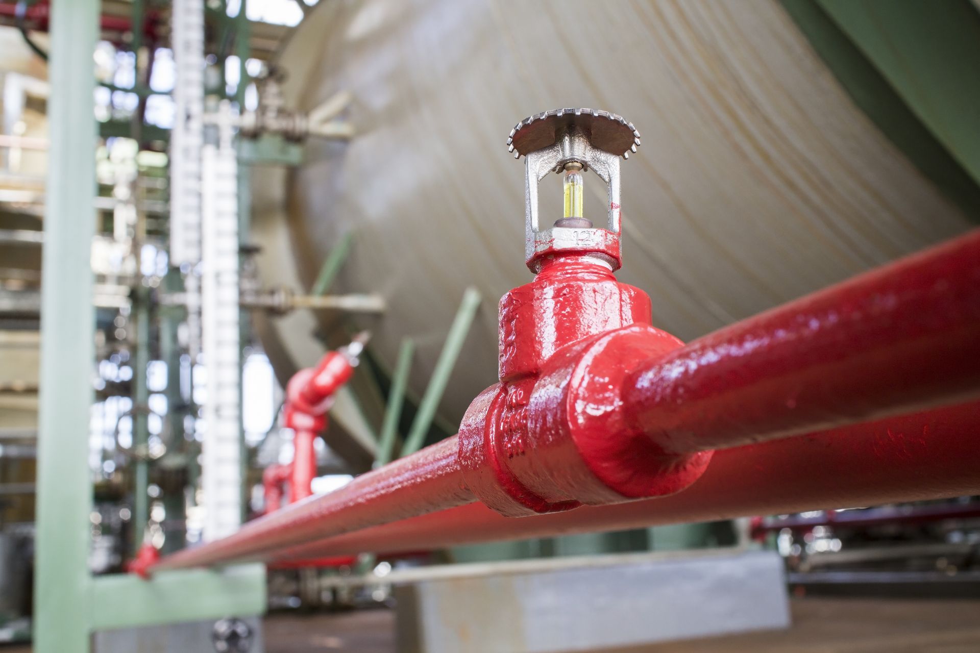 Fire Sprinkler Connected to Tank