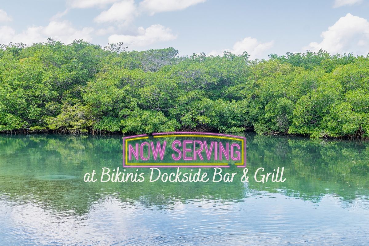 Bikinis dockside bar and grill is now serving at bikinis dockside bar and grill.