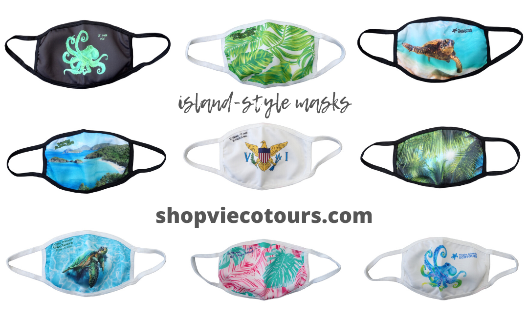 A bunch of face masks with different designs on them