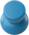 A blue button is sitting on top of another blue button