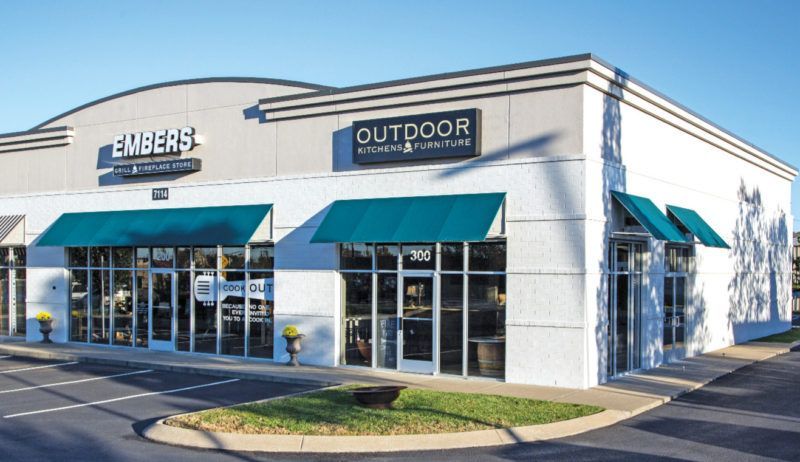 A Embers building with a sign that says outdoor on it