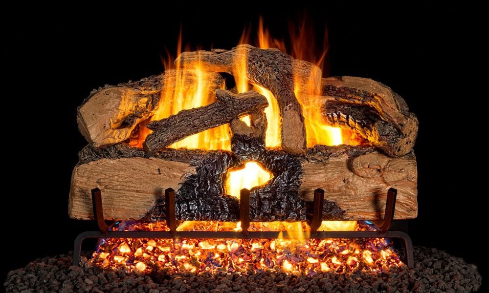Real Fyre Charred Evergreen Split Oak Vented Gas Logs