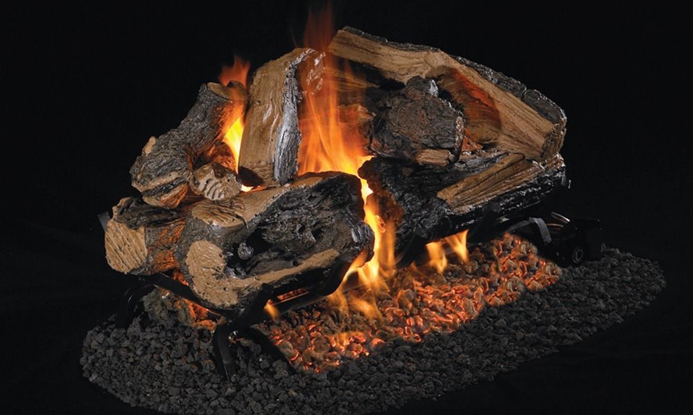 Real Fyre Charred Rugged Split Oak See-Thru