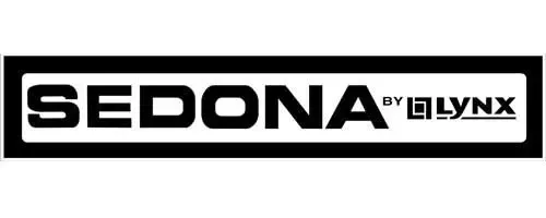 A black and white logo for sedona by lynx