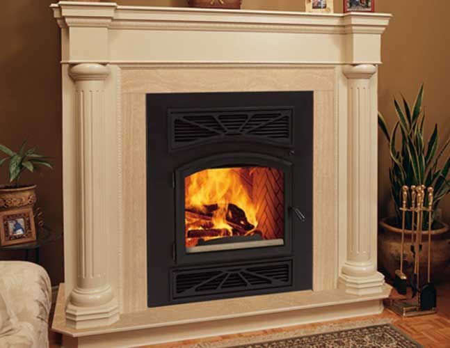 Fireplace with wood burning