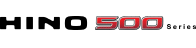 Logotipo da série HINO 500 em texto preto e vermelho