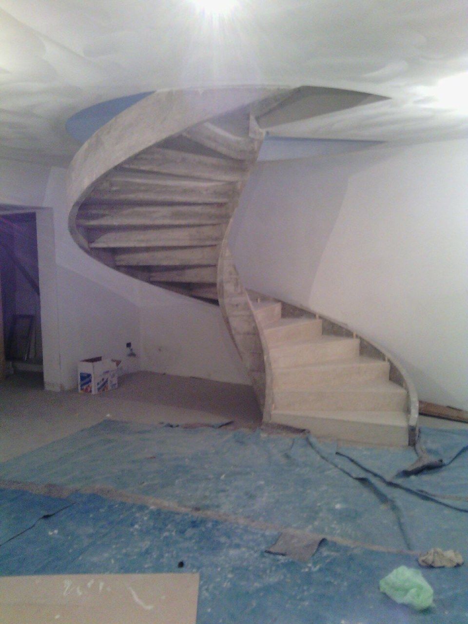 Helical stair construction phase