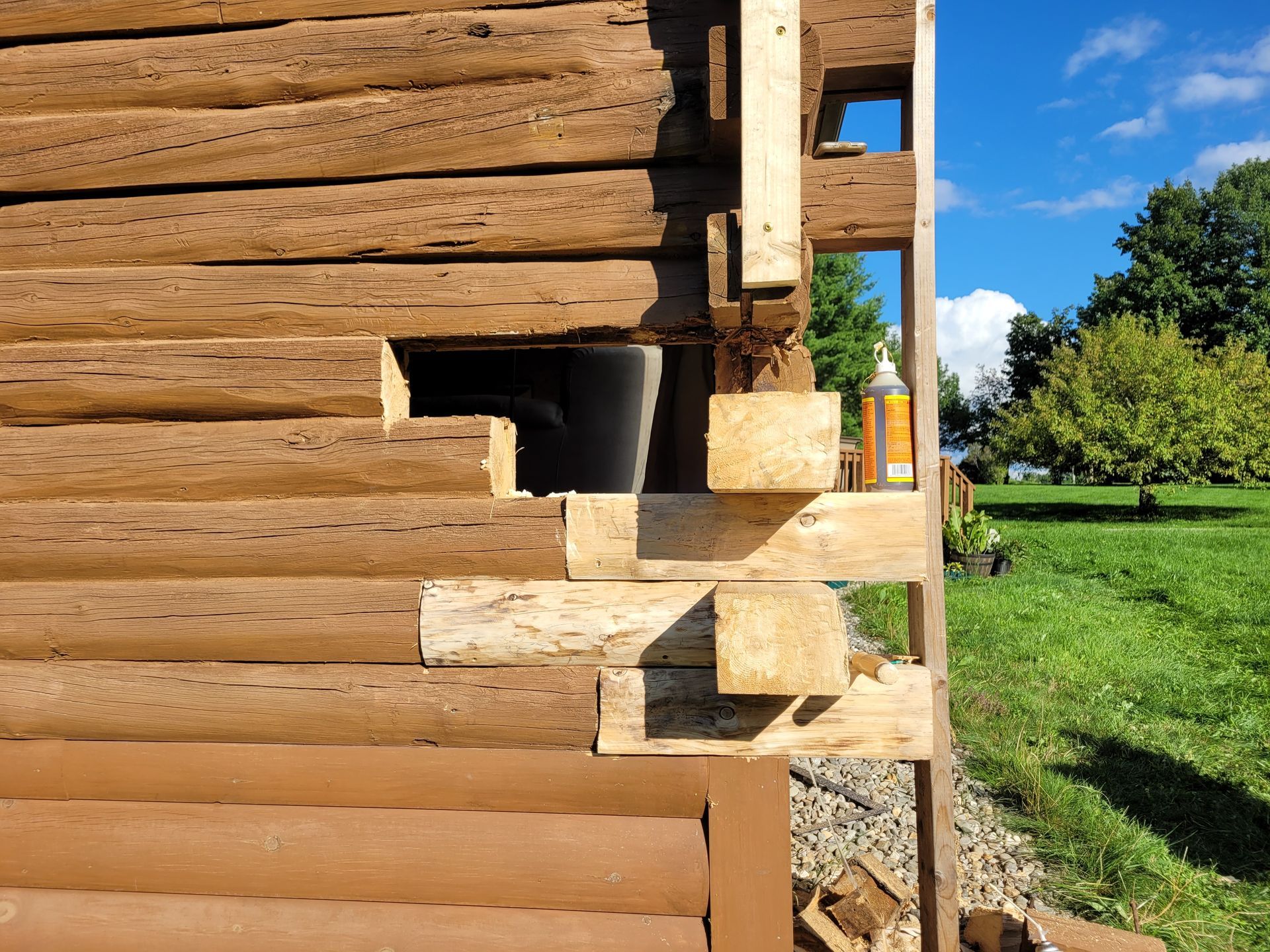 Logs In Need Of Repair - Work In Progress By Big Tree Log Homes Of Island Pond, VT