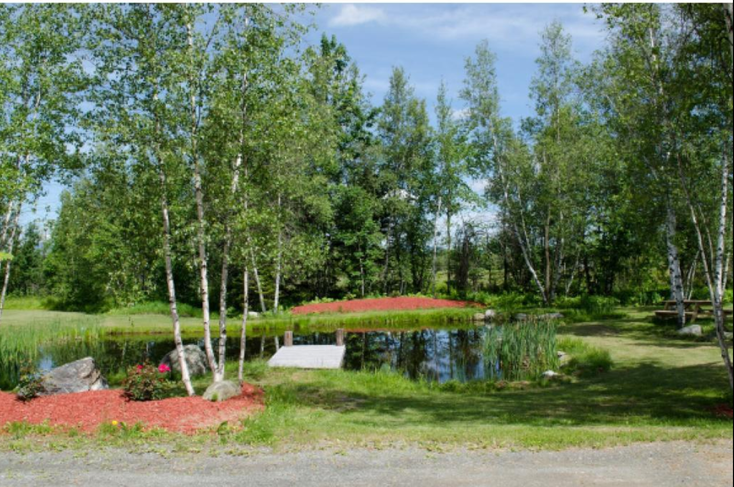 Pond Outside Of New Log Home - Big Tree Log Homes - Vermont
