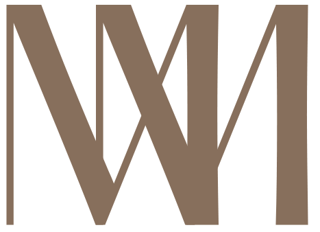 A brown n and m logo on a white background.