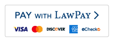 Pay with LawPay button. Accepts Visa, Mastercard, Discover, American Express, and eCheck.