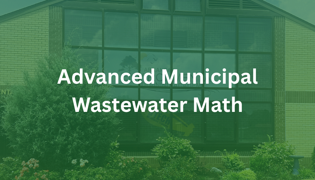 White text “Wastewater Math” over a green-tinted building and trees