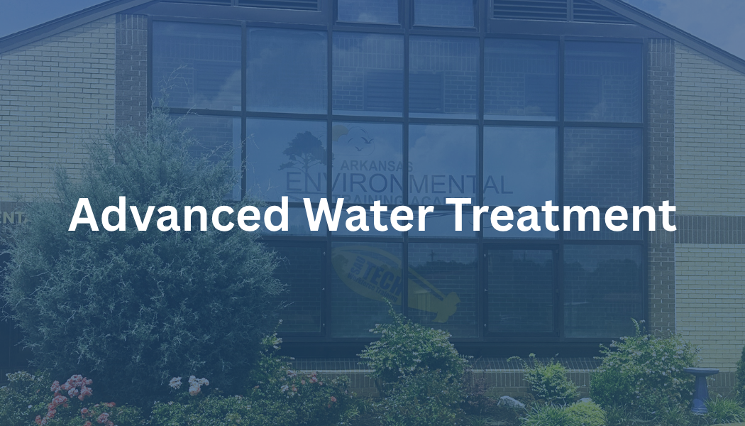Water Distribution Courses title over blue-tinted building exterior