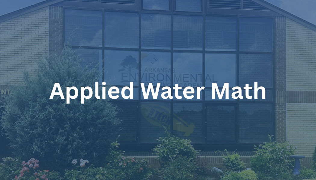 Water Math Courses text over a blue-tinted building exterior with trees in front