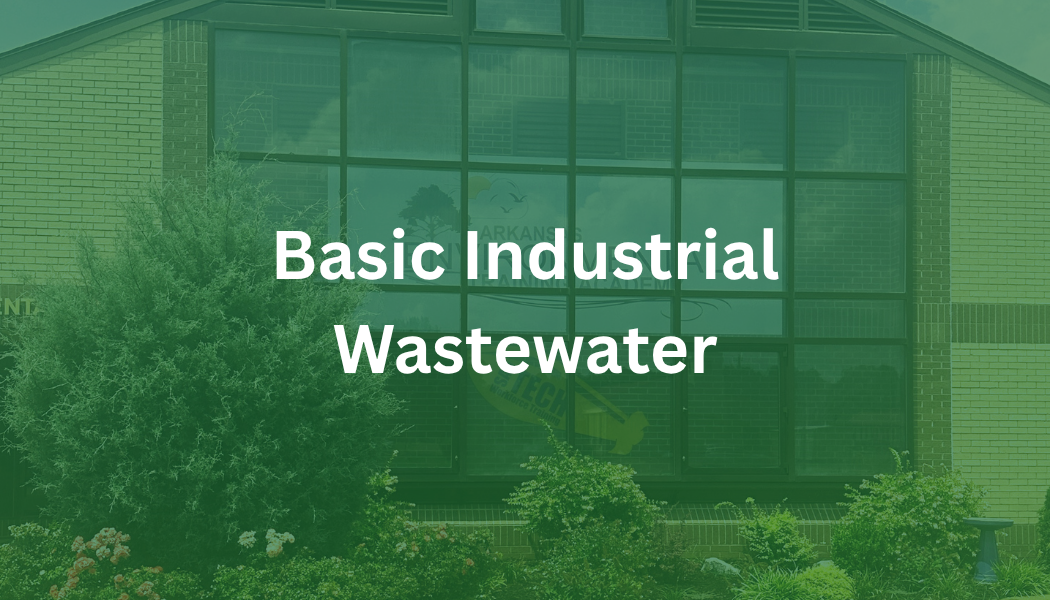 Basic Industrial Wastewater text over a green-tinted industrial building background