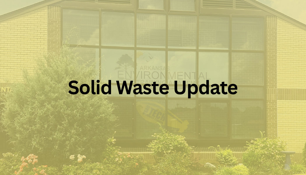 Text on a yellow-tinted building photo reads: “Solid Waste Apprentice (Level B)”.