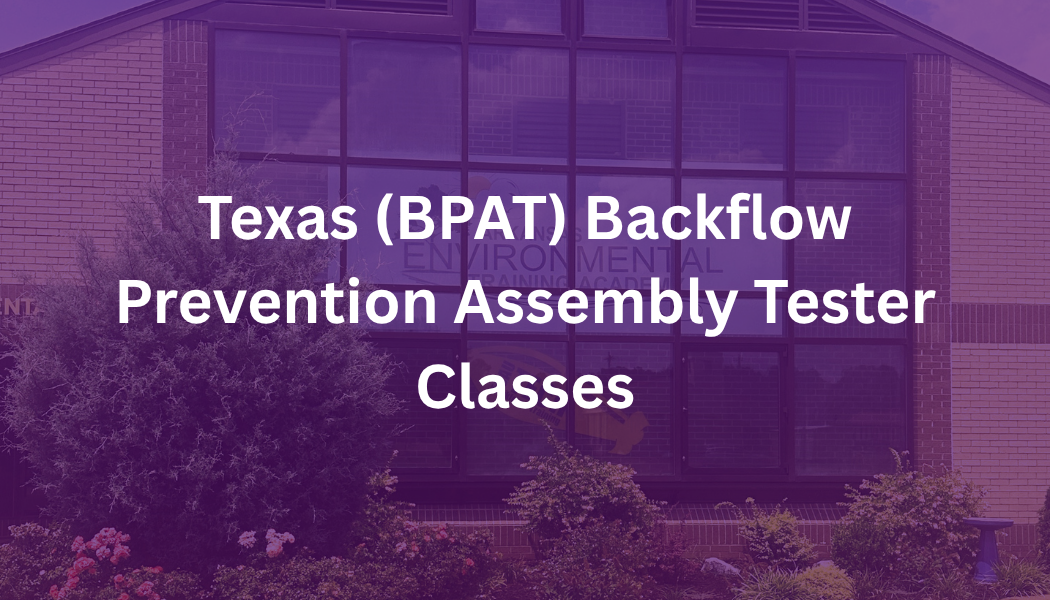 Purple sign reading “Backflow Prevention Assembly Tester (BPAT) Certification”