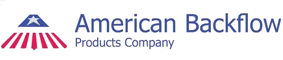 American Backflow Products Company logo with blue text and red, white, and blue star emblem