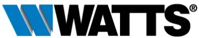 WATTS logo with blue stylized “W” and black wordmark on a white background