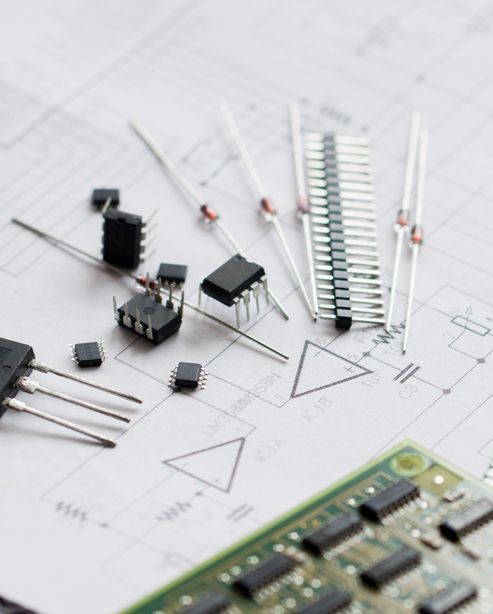 Electronic components on top of paper
