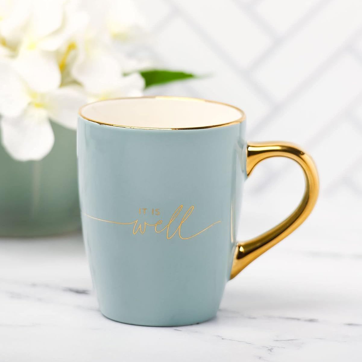 Cute Blue It is Well Mug | Jo Sauder Favorites | Blogger and Speaker Affiliate Products 