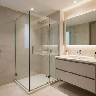 Bagno completamente ristrutturato con doccia in vetro