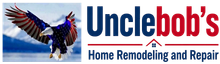 Unclebob’s Home Remodeling and Repair logo with blue text and a flying eagle graphic