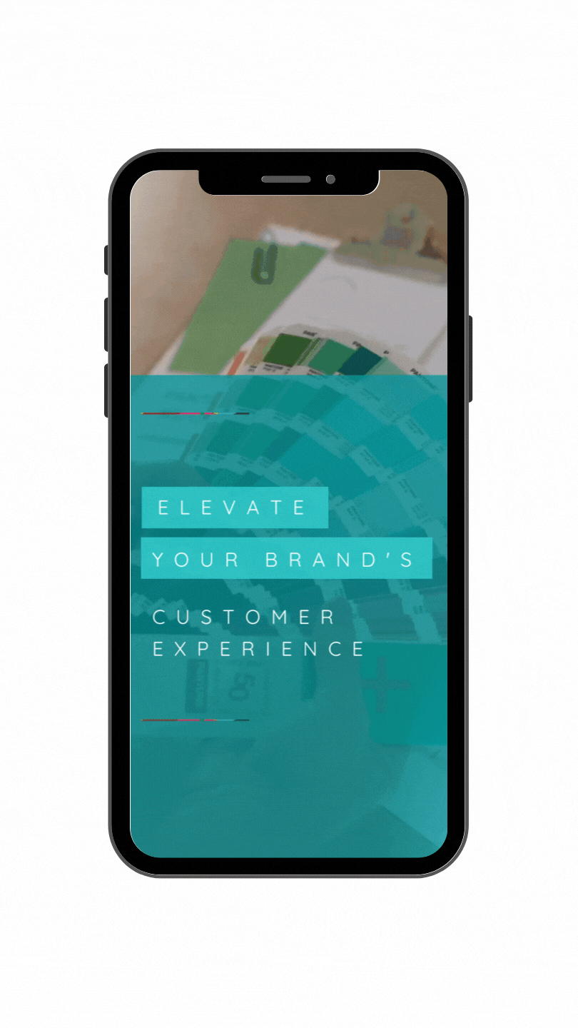 A cell phone with a screen that says `` elevate your brands customer experience ''.