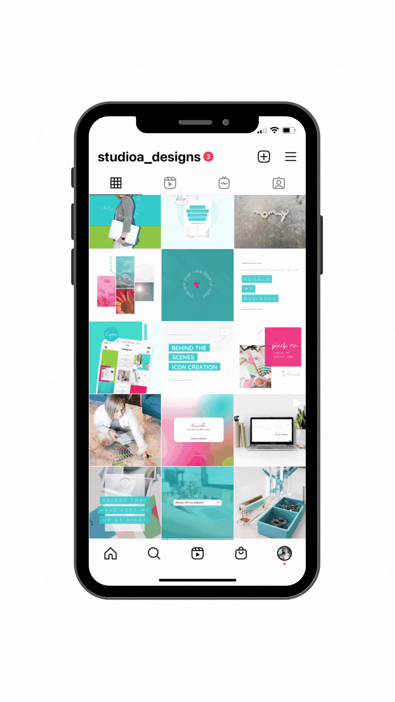 A cell phone with a bunch of pictures on it.