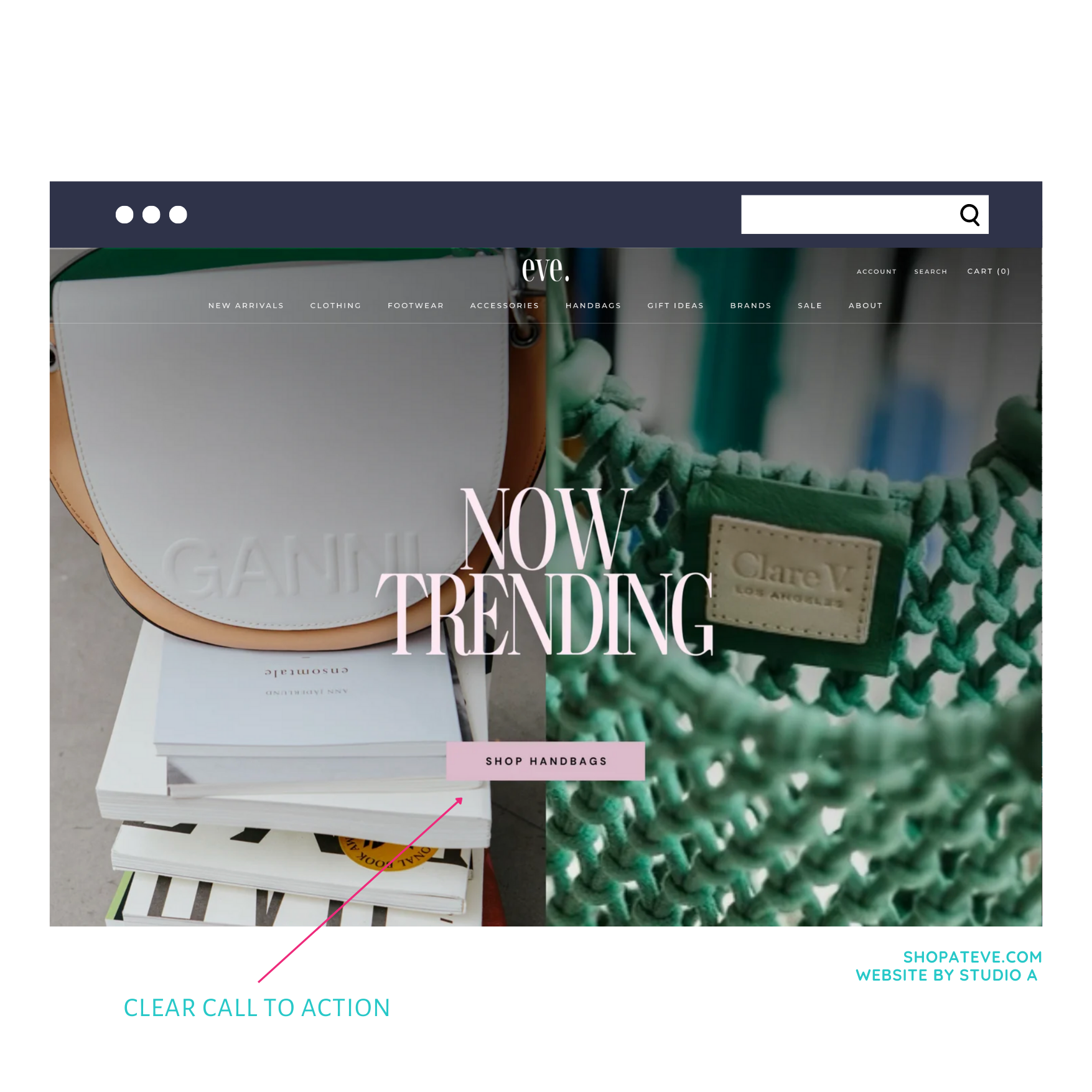 A screenshot of a website that says now trending