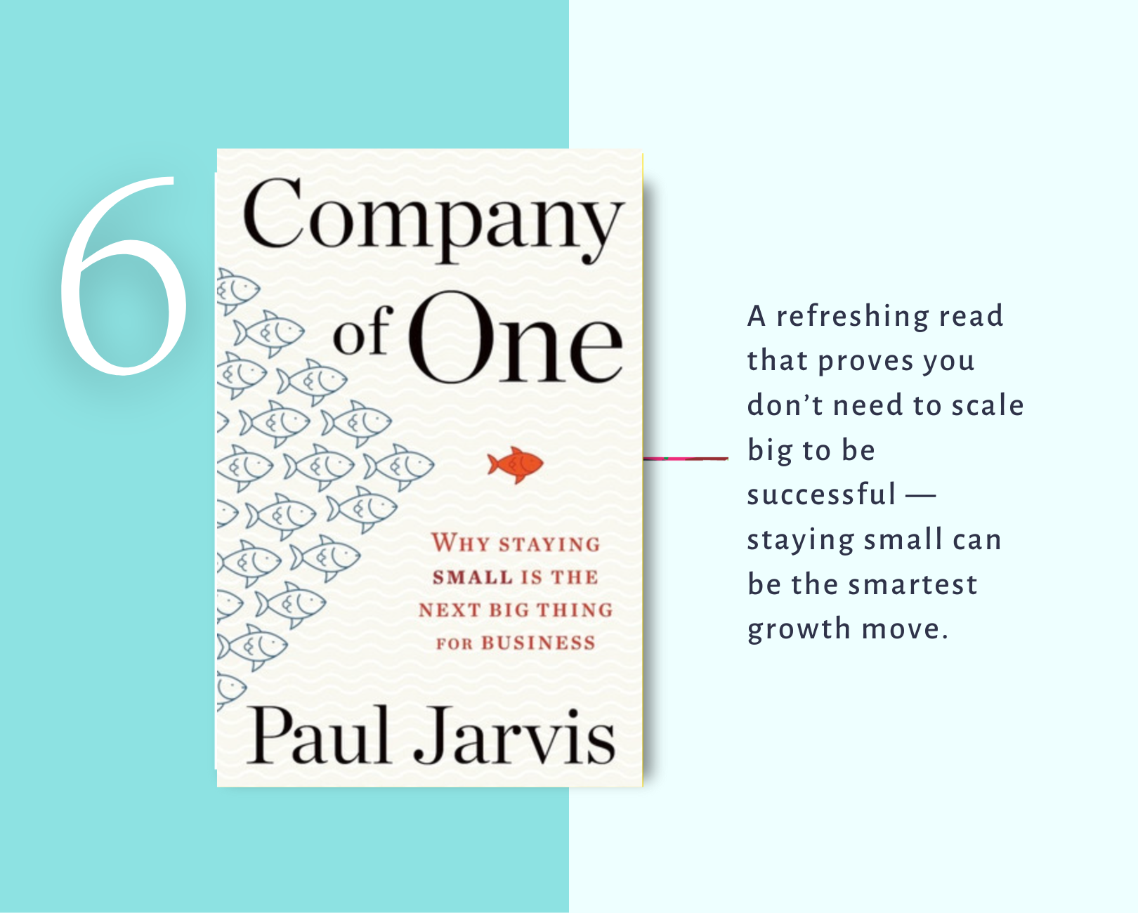A book called company of one by paul jarvis is on a blue background.