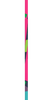 A pink and blue striped ribbon on a white background.