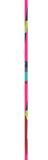 A pink and blue striped ribbon on a white background.