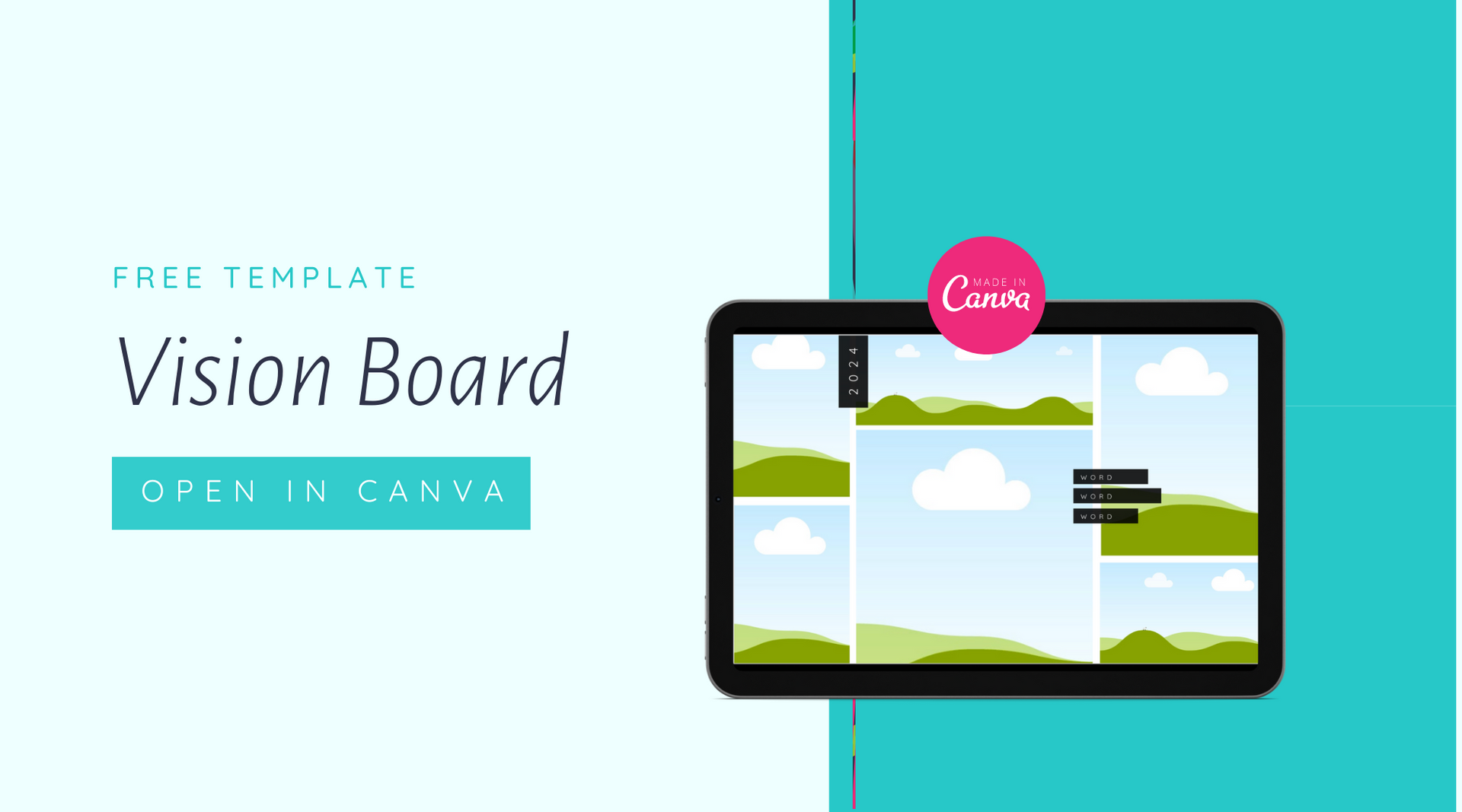 It is a free template for a vision board.