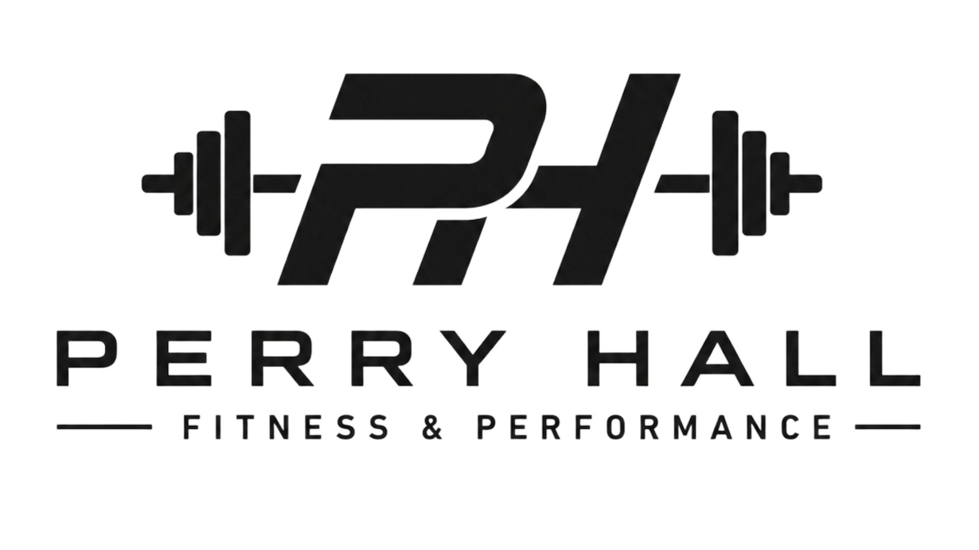 Perry Hall Fitness & Performance logo with barbell icon in black and gray
