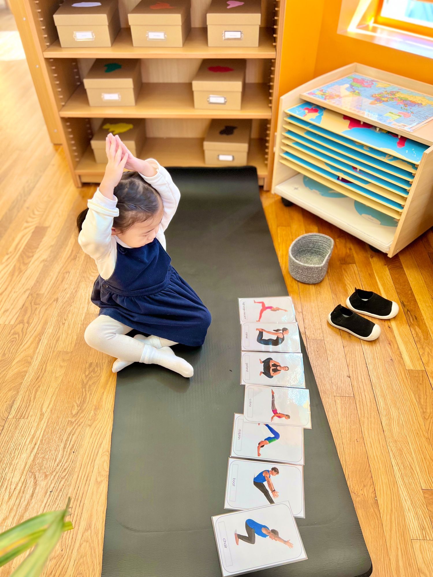 Montessori child working in the classroom