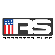RS Roadster Shop logo with red, white, and blue shield stripes