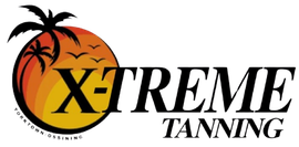 XtremE Tanning logo with orange sun and palm trees