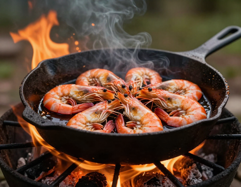 Seafood Blend seasoning on Gulf shrimp