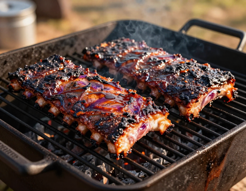 Pork Blend seasoning on smoked ribs