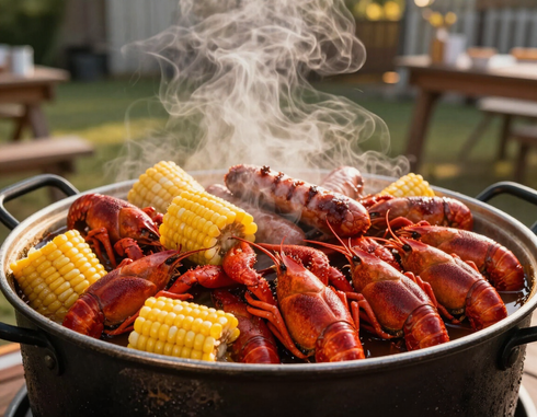 Cajun Blend seasoning in a crawfish boil