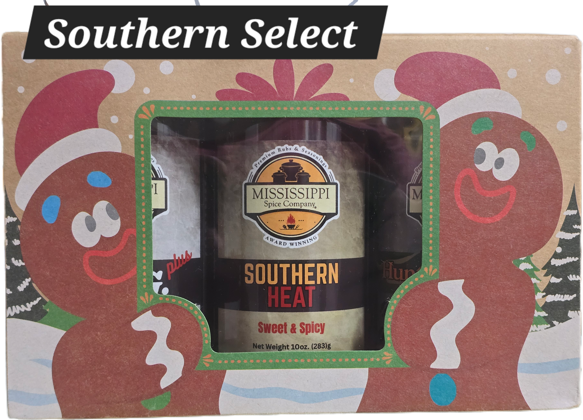 Southern Select beer box with turkey illustrations and a central Mississippi Southern Heat label